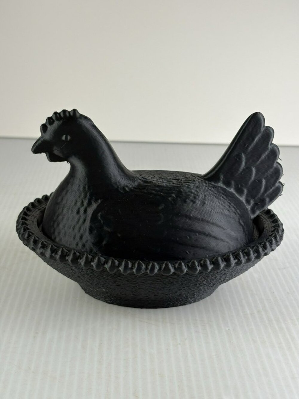 3D Printed Hen on Nest Figurine Trinket Dish Vtg Inspired ~6x4" Pick Color